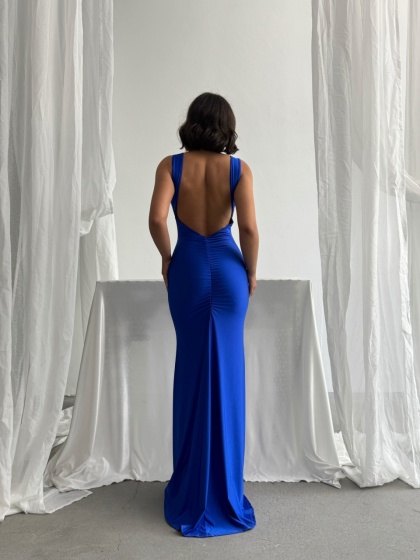 Rochie eleganta lunga din lycra cu spatele gol  - Img 4