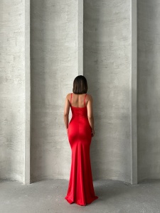 Rochie eleganta lunga din lycra cu tul accesorizata cu strasuri - Img 4
