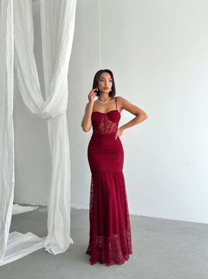 Rochie eleganta lunga tip sirena din dantela - Img 5