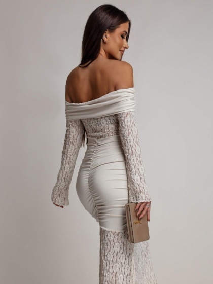 Rochie eleganta lunga tip sirena din dantela - Img 2