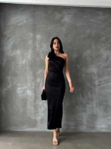 Rochie eleganta midi cu umarul gol - Img 2