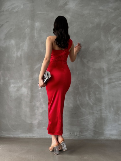Rochie eleganta midi cu umarul gol - Img 5