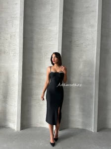 Rochie eleganta midi pe corp cu aplicatii - Img 3