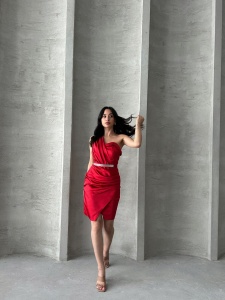 Rochie eleganta scurta cu accesoriu curea - Img 2