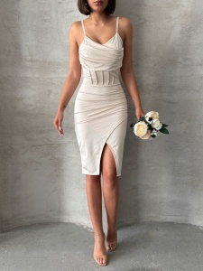 Rochie eleganta scurta cu aplicatii din strasuri - Img 4