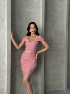 Rochie eleganta scurta cu lantisoare - Img 3
