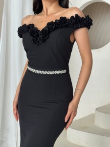 Rochie lunga cu accesoriu curea - Img 3