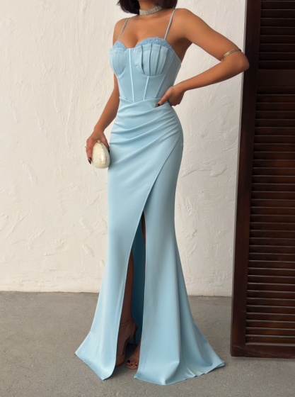 Rochie lunga eleganta tip corset - Img 6