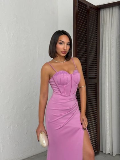 Rochie lunga eleganta tip corset - Img 5
