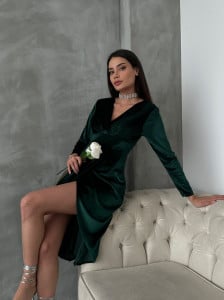 Rochie midi din catifea - Img 2