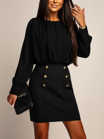 Rochie scurta din voal cu nasturi