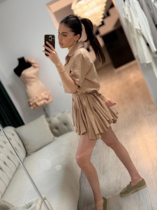 Rochie tip camasa cu elastic in talie - Img 2