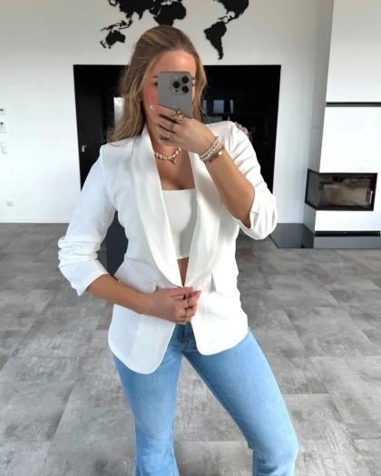 Sacou dama cu maneci incretite - Img 3