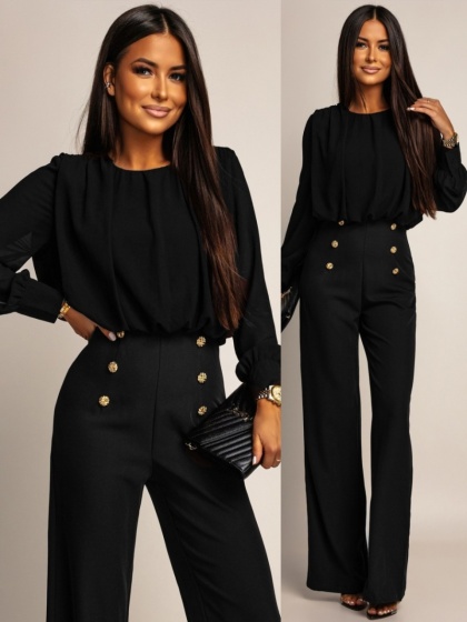 Salopeta evazata accesorizata cu nasturi - Img 3