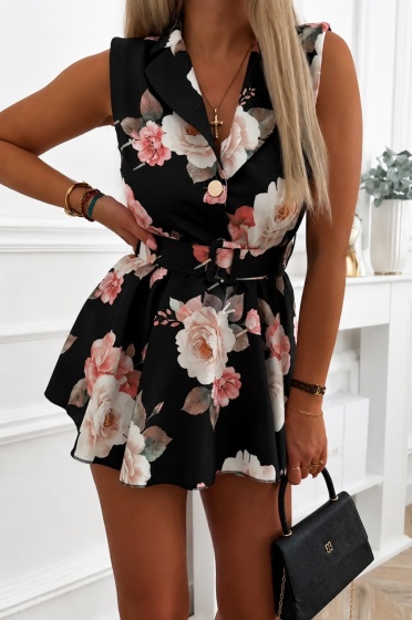 Salopeta scurta tip rochie cu accesoriu curea