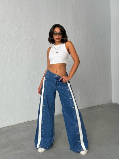 Blugi evazati cu capse - Img 6