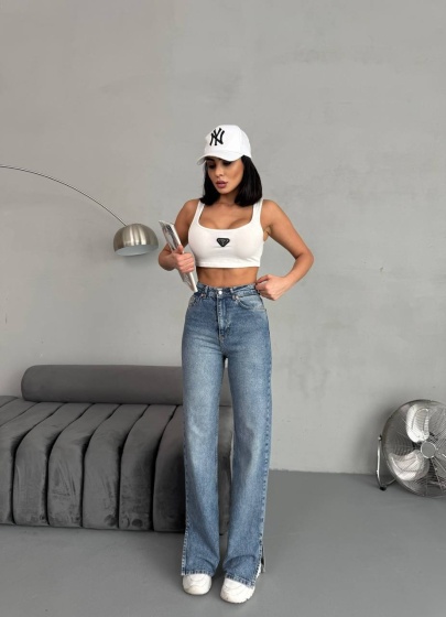 Blugi evazati desfacuti pe lateral - Img 4