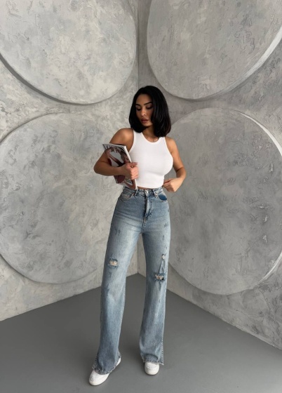 Blugi evazati desfacuti pe lateral - Img 5