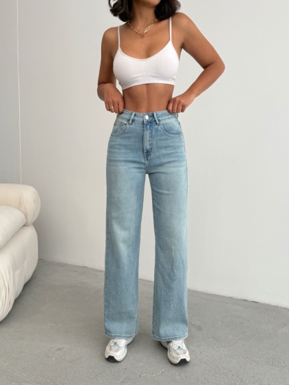 Blugi evazati elastici simpli - Img 5