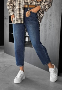 Blugi mom fit elastici simpli - Img 1