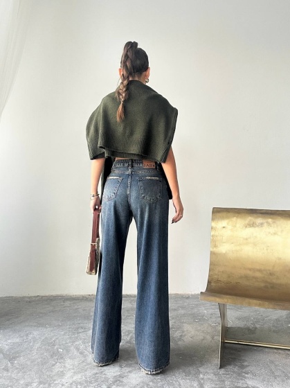 Blugi simpli cu croi larg - Img 4