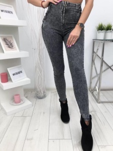 Blugi skinny cu siret pe lateral - Img 2