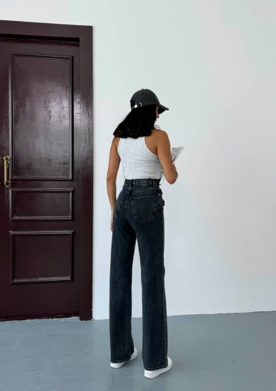 Blugi wide leag cu betelie petrecuta - Img 3