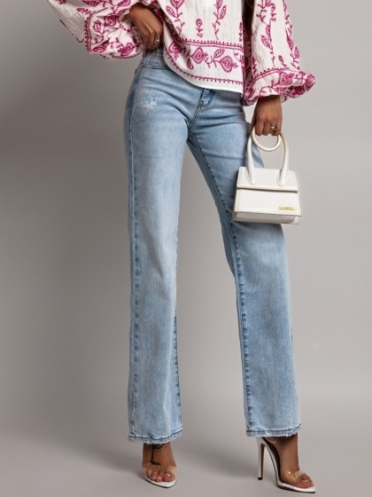 Blugi wide leg elastici - Img 3