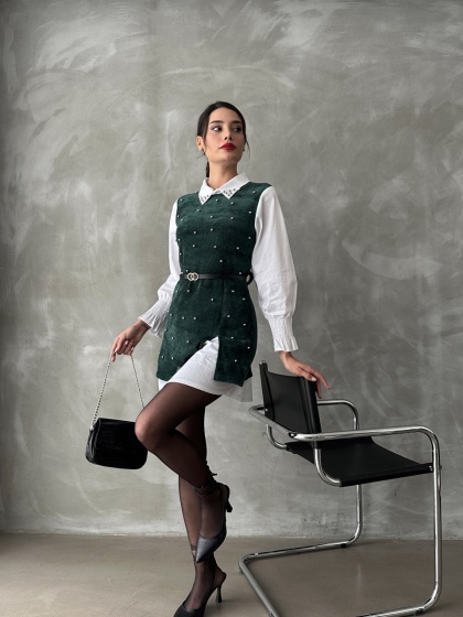 Camasa stil vesta cu accesoriu curea - Img 6