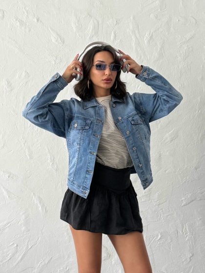 Geaca de blugi cu perle pe spate - Img 6