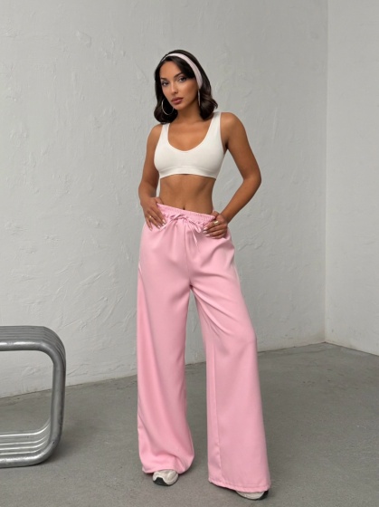 Pantaloni evazati cu detaliu dungi - Img 3