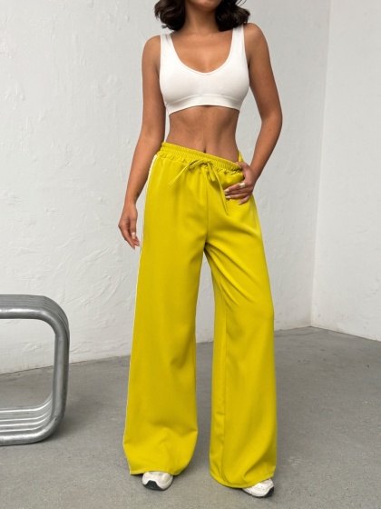 Pantaloni evazati cu detaliu dungi - Img 6