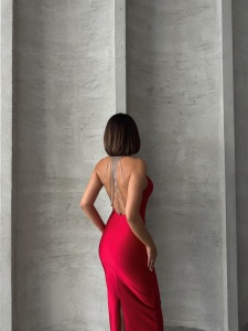 Rochie din licra cu bretele din lant - Img 1
