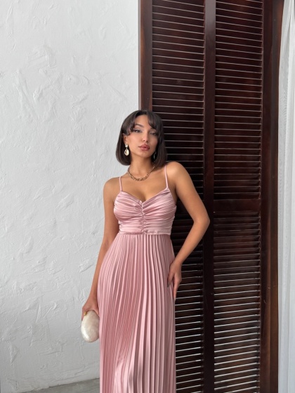 Rochie din satin plisata - Img 8
