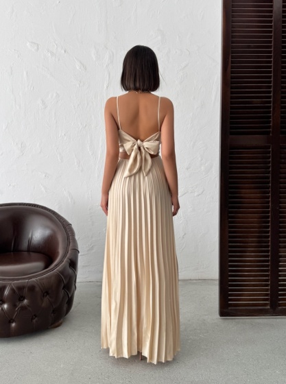 Rochie din satin plisata - Img 2
