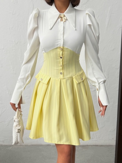 Rochie elegant tip corset si camasa - Img 4