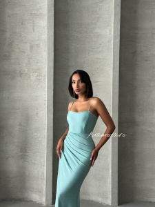 Rochie eleganta cu siret la spate accesorizata cu strasuri - Img 4
