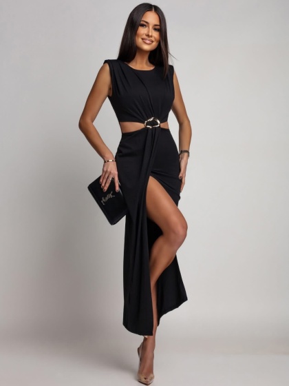 Rochie eleganta din lycra cu accesoriu in talie - Img 1