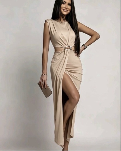 Rochie eleganta din lycra cu accesoriu in talie - Img 2