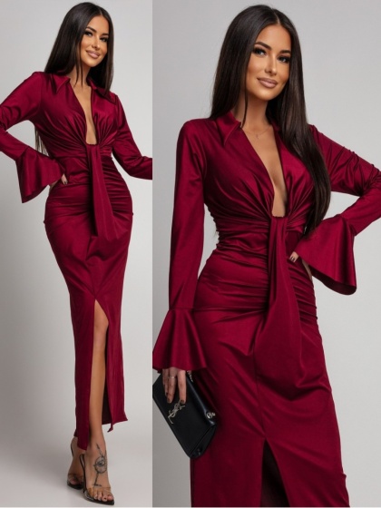 Rochie eleganta din lycra cu maneca clopot