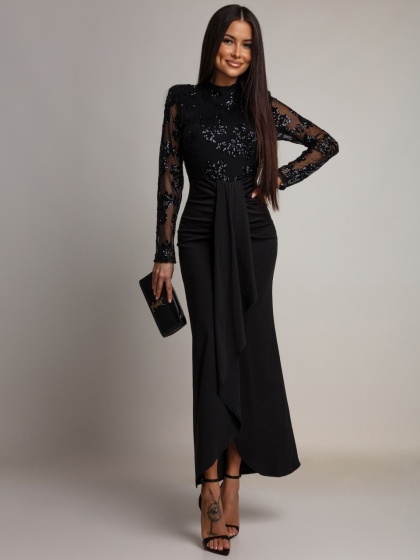 Rochie elegantă din lycra și tulle cu paiete - Img 2
