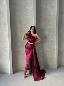 Rochie eleganta lunga cu accesoriu curea - Img 4