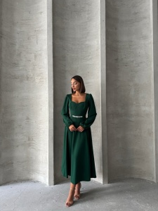 Rochie eleganta lunga cu accesoriu in talie - Img 4