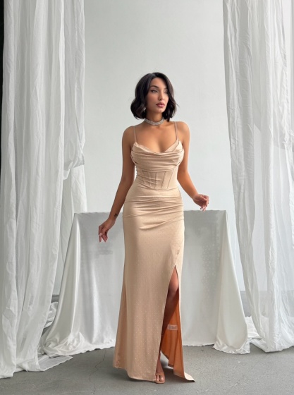 Rochie eleganta lunga cu bretele si strasuri - Img 6