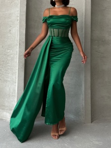 Rochie eleganta lunga cu detaliu transparent - Img 5