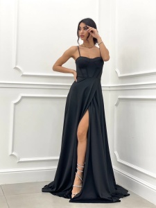 Rochie eleganta lunga cu siret la spate - Img 4