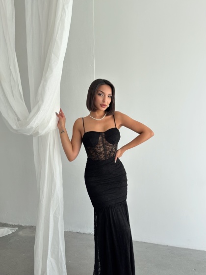 Rochie eleganta lunga tip sirena din dantela - Img 6