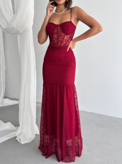 Rochie eleganta lunga tip sirena din dantela - Img 3