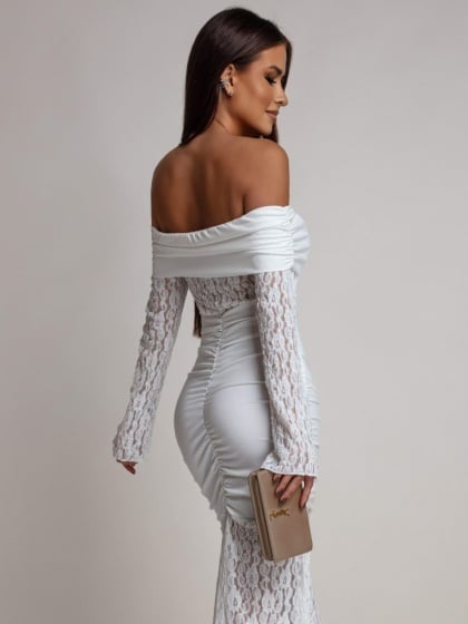 Rochie eleganta lunga tip sirena din dantela - Img 4