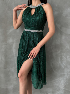 Rochie eleganta midi accesorizata cu strasuri - Img 6